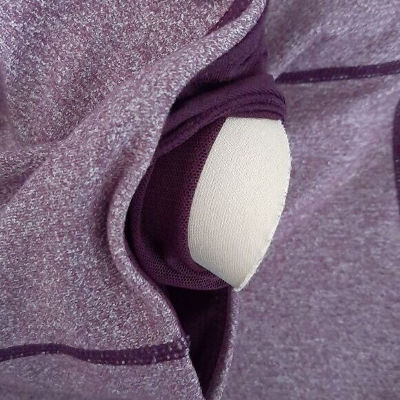 LULULEMON Scoop Neck Mesh T Back Tank Top Melange Burgundy Sz 8 - Picture 10 of 10